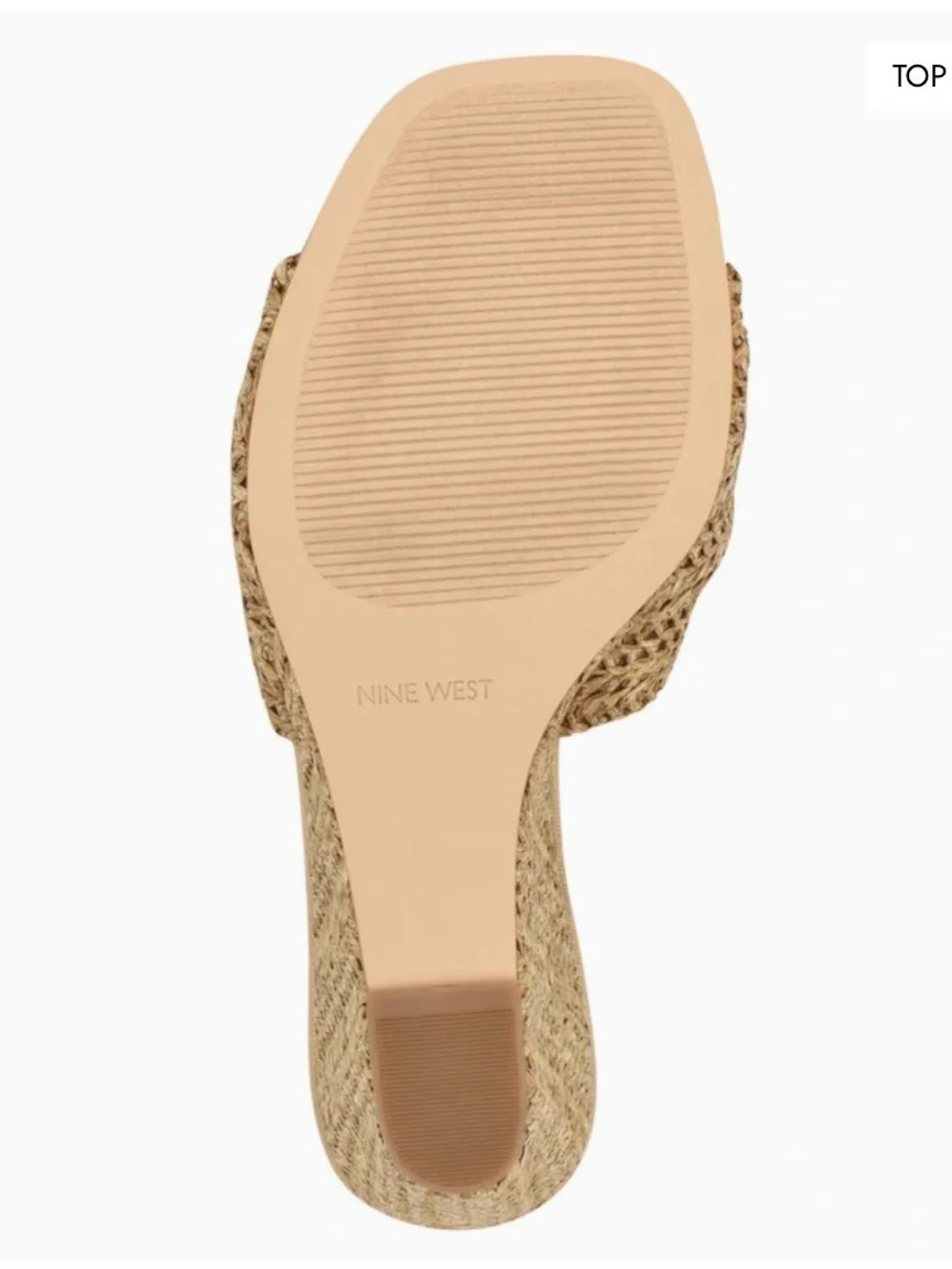 Nine West Nude Raffia Open-Toe Wedge Sandals NEW In the Box